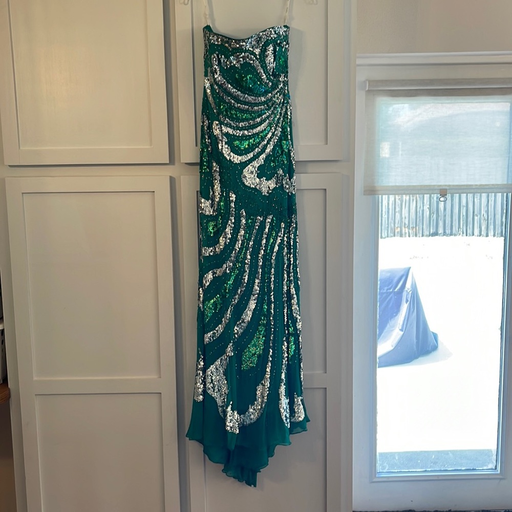 Emerald green formal gown